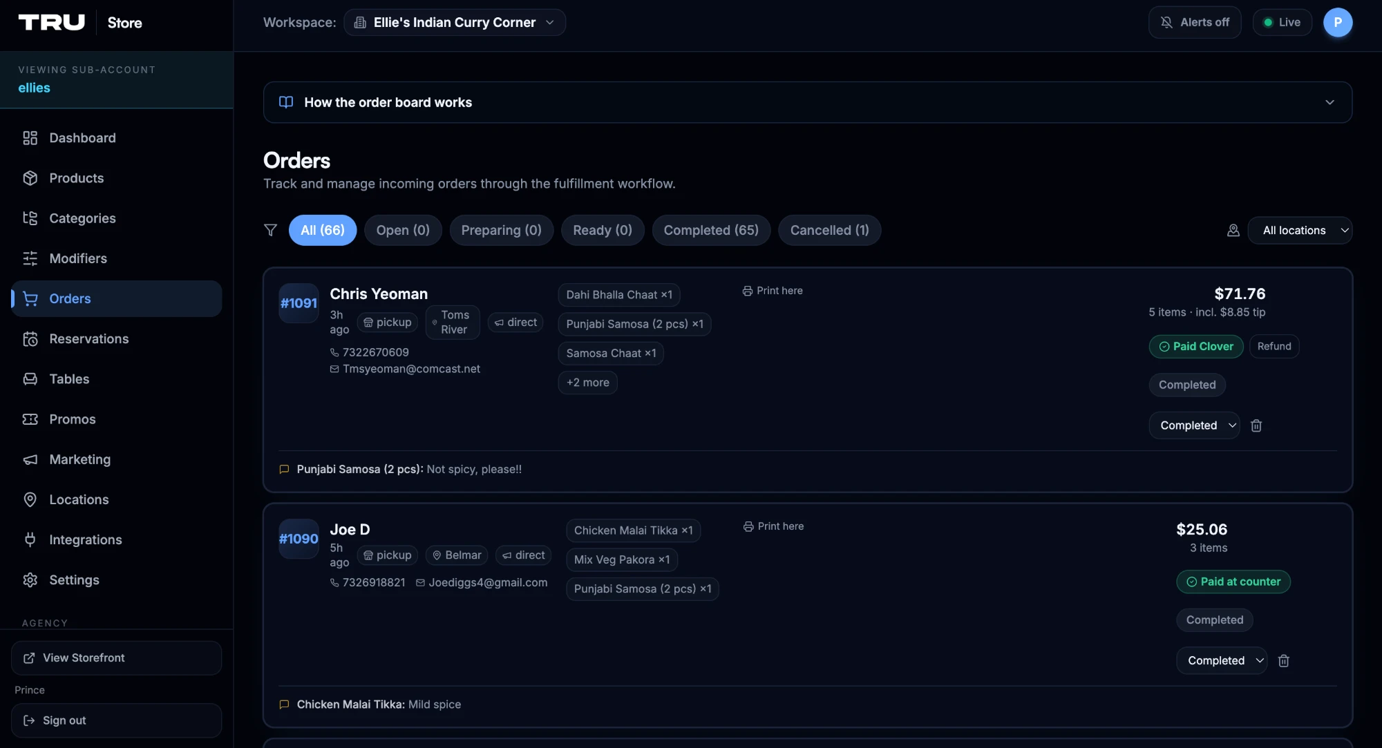 TruPortals admin: Orders